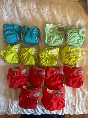Newborn Cloth Diaper - Red, Lime, Aqua, Mint Grovia and Lil Joey All in One’s